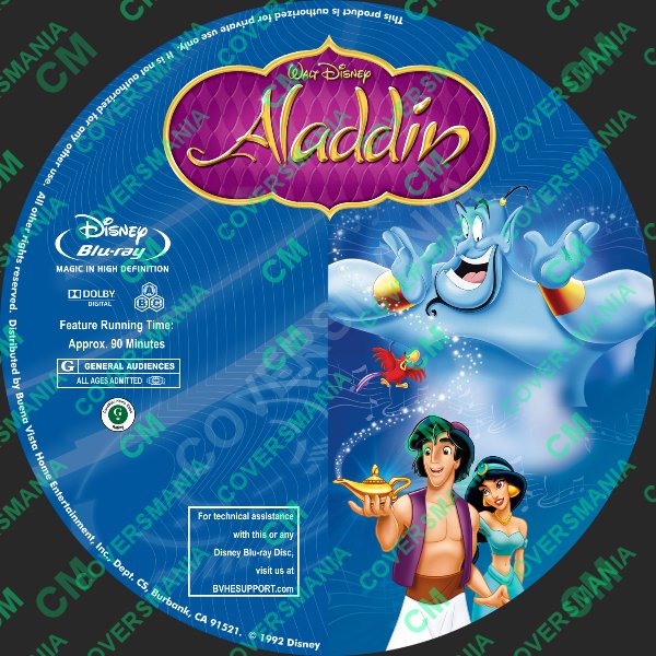 Aladdin (1992) Labels Bluray de Aladdin (1992)